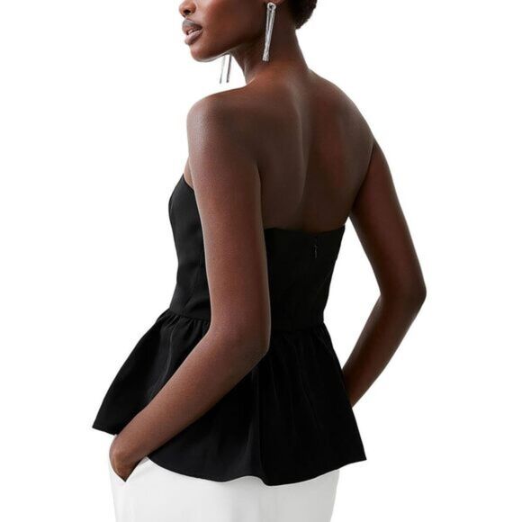 French Connection Strapless Black Peplum Top – Size 0 – NWT - Picture 2 of 9